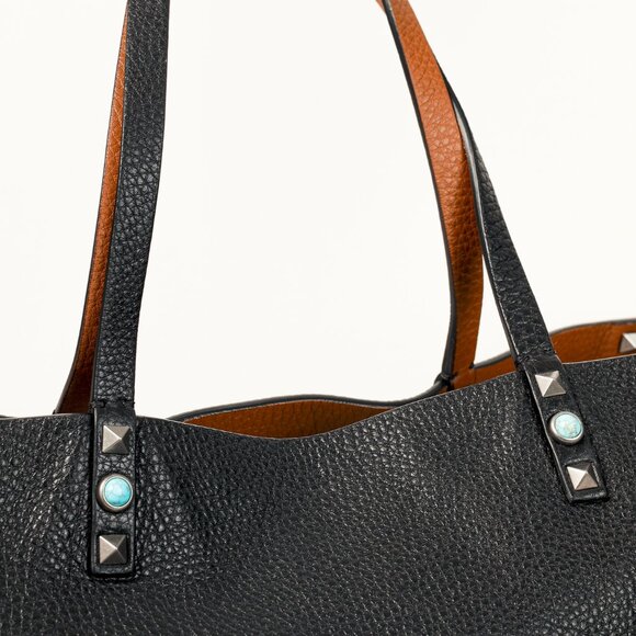 Valentino Garavani Resort 2016 Reversible Black & Brown Studded Rockstud Tote - Picture 6 of 10